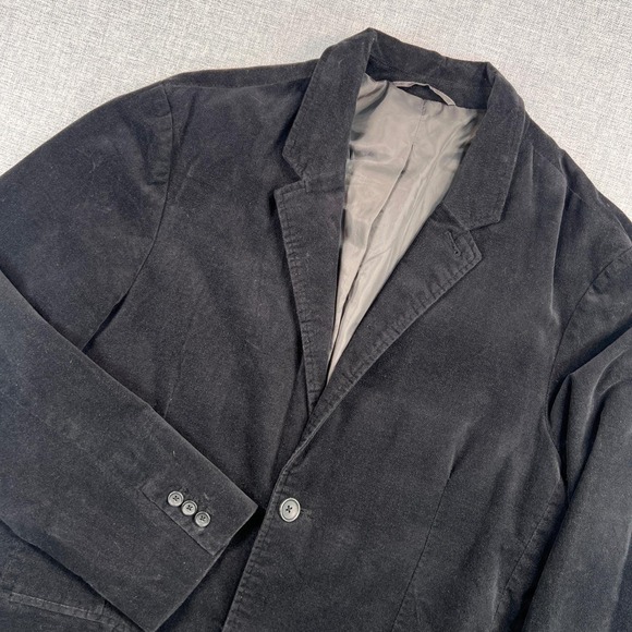 Vtg Y2K GAP Cotton Blazer Sport Coat Jacket Men XL 46R Black Tailored Academia - Picture 15 of 16